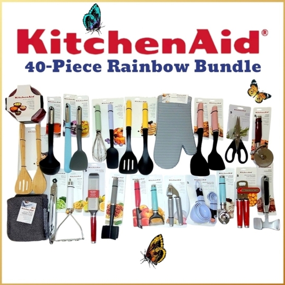 KitchenAid 40-Piece Rainbow Kitchen Utensil Set - NWT - Picture 1 of 12